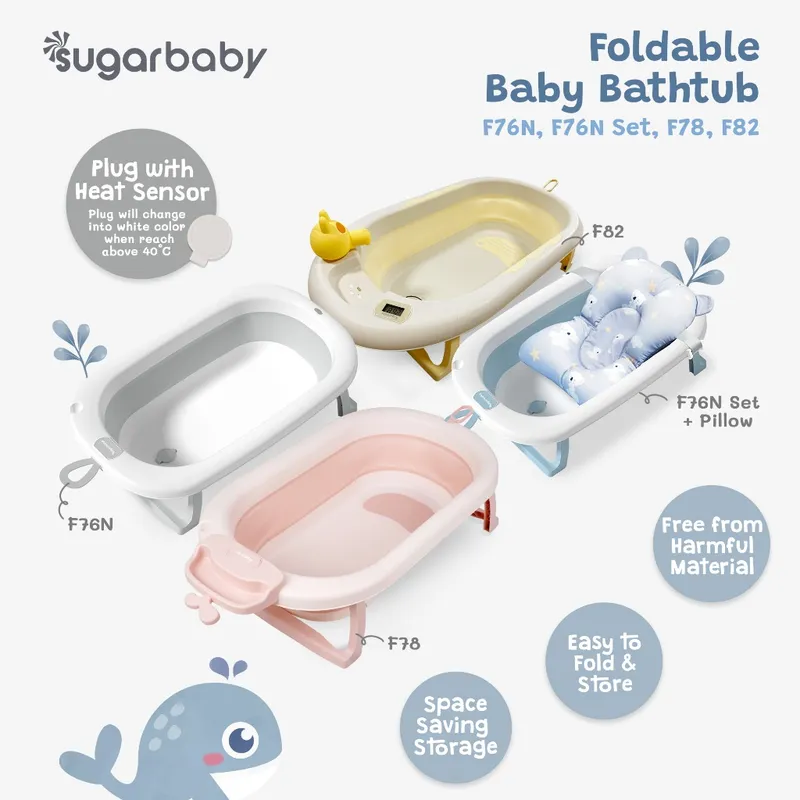 Sugarbaby foldable & standing baby bathtub